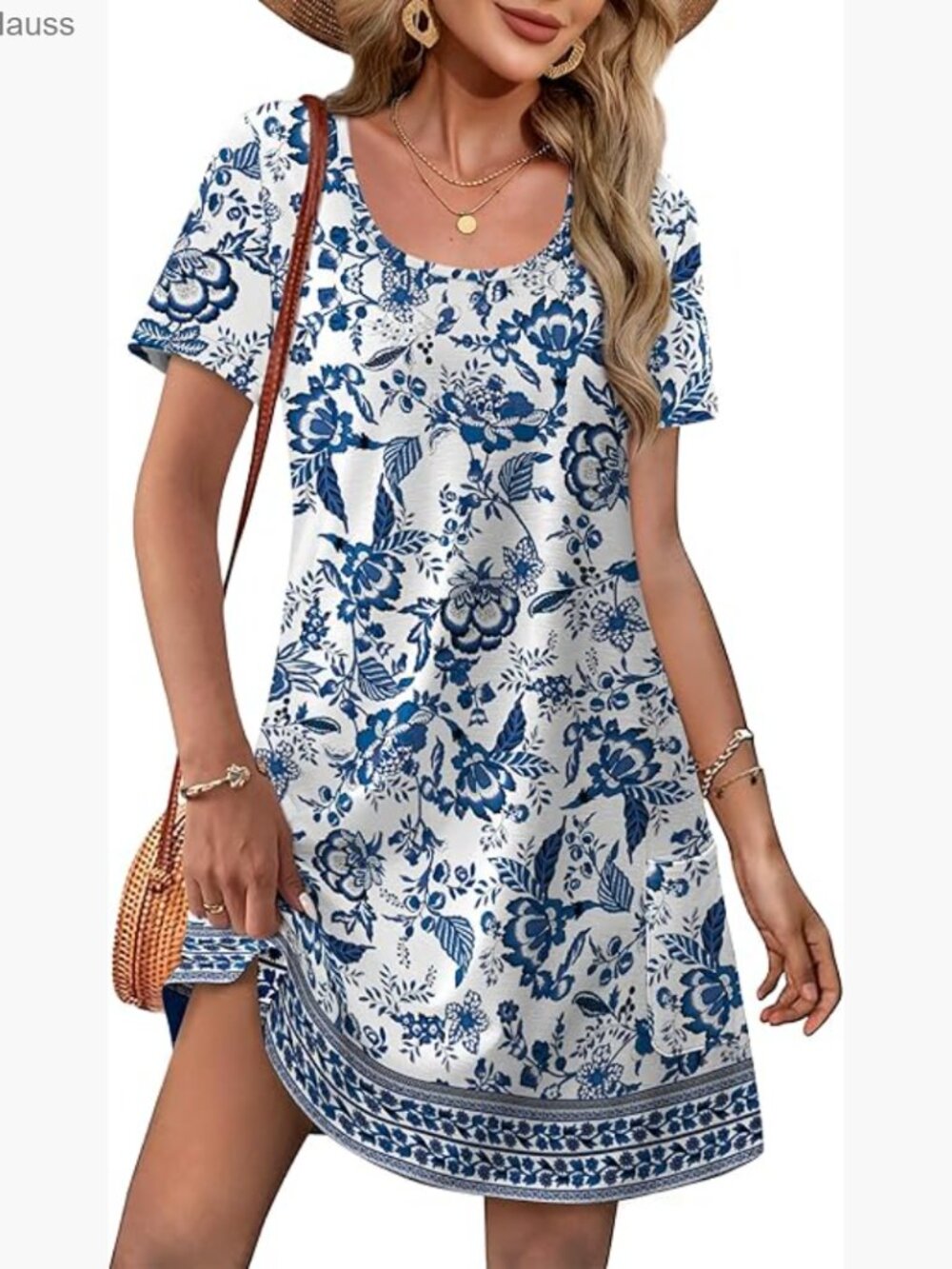 Loose Fit Short Sleeve Tshirt Dress with Pockets Casual Summer Sundress